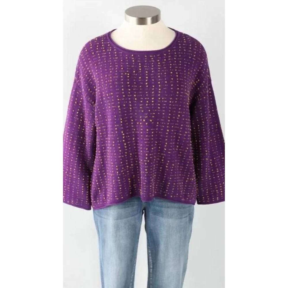 NEW LIV BY HABITAT textured dot swing sweater in amethyst